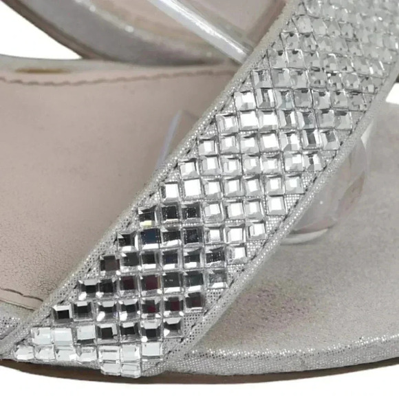 Carvela  Stiletto Heel Sandals Silver Metallic Sling back Size 37 - Picture 15 of 15